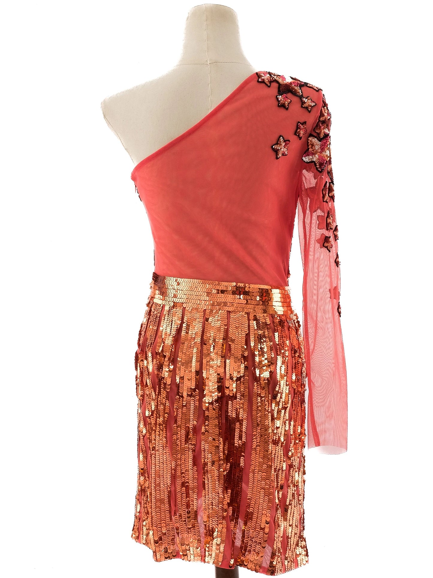 excellent elisabetta franchi pink one-shoulder dress size m