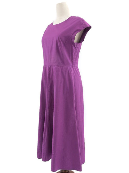 Excellent Max Mara Purple Cotton Dress XL Short Sleeve