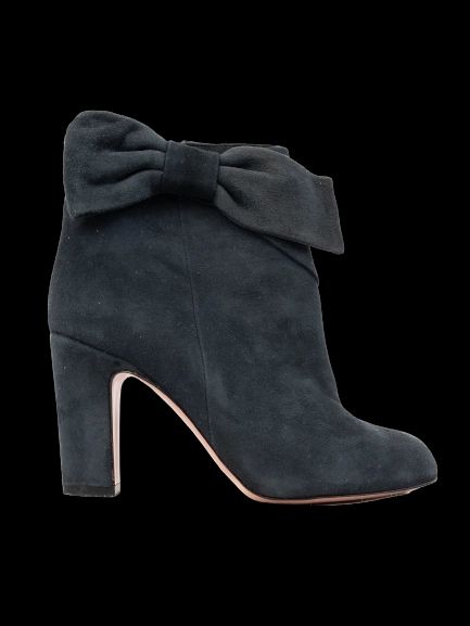 excellent red valentino black leather ankle boots size 35.5