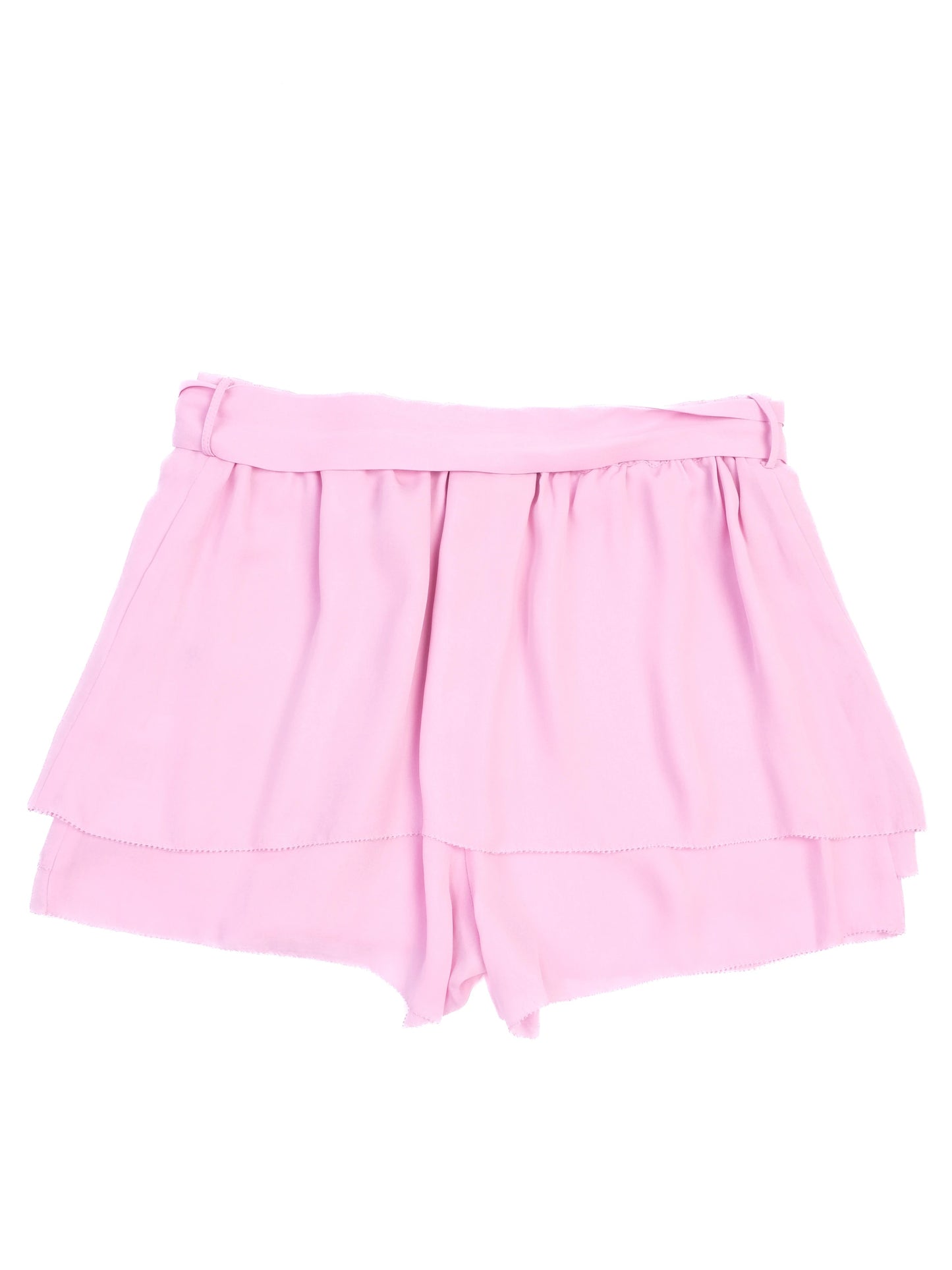 new by malene birger pink polyester shorts with tie belt size xs