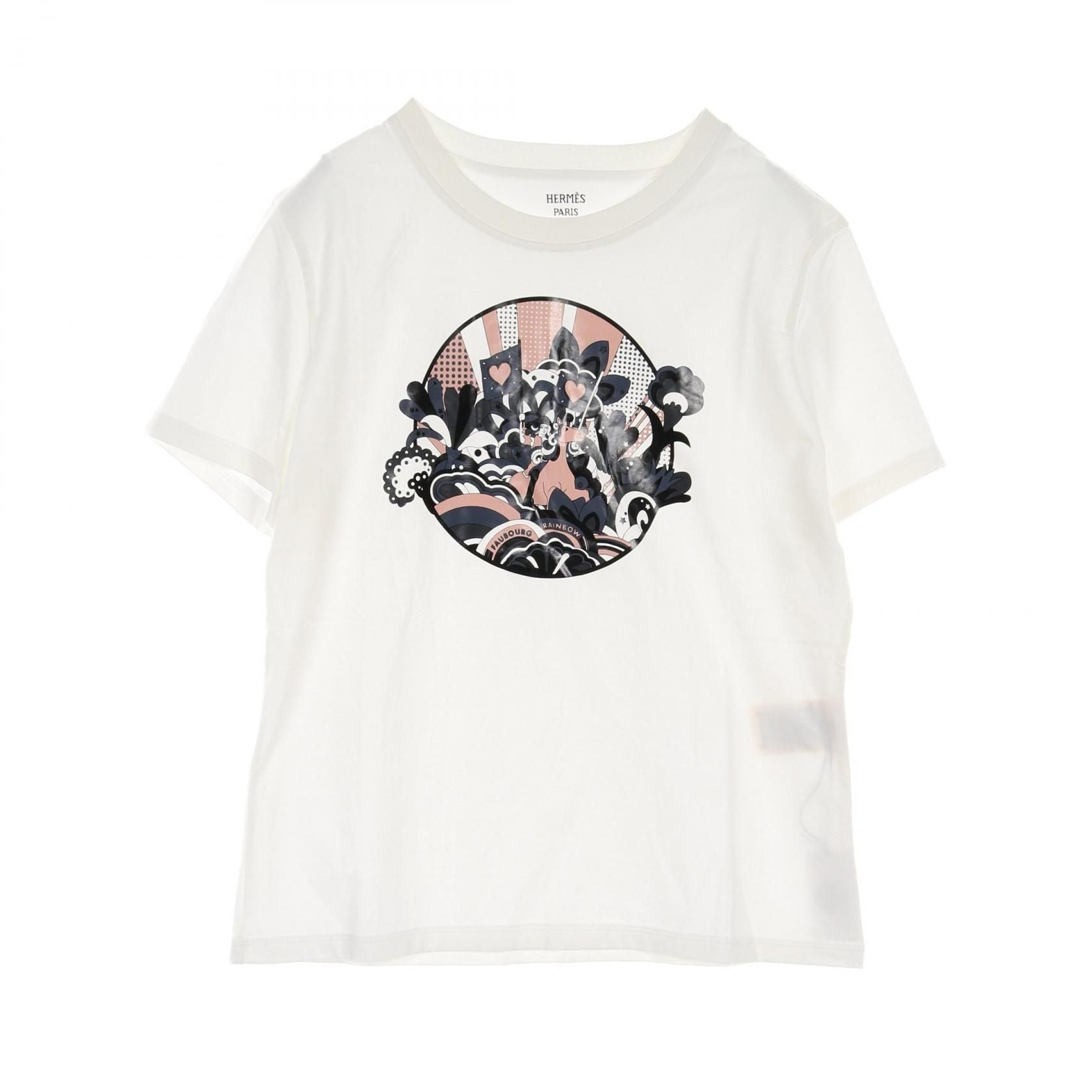 Hermes Cartouche T-shirt White Cotton 2e 4613du