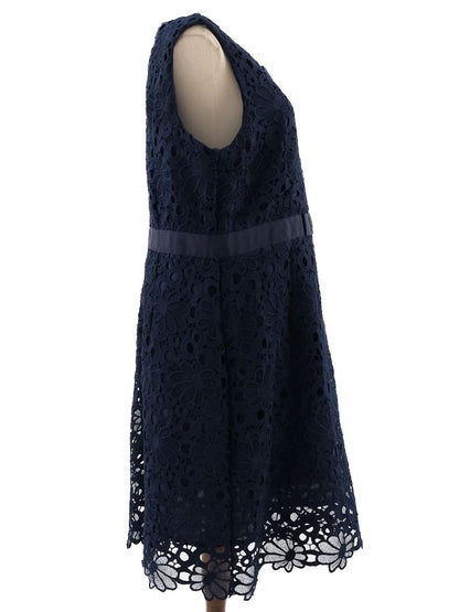 Excellent Gerard Darel Blue Lace Dress Size XXL Floral Pattern