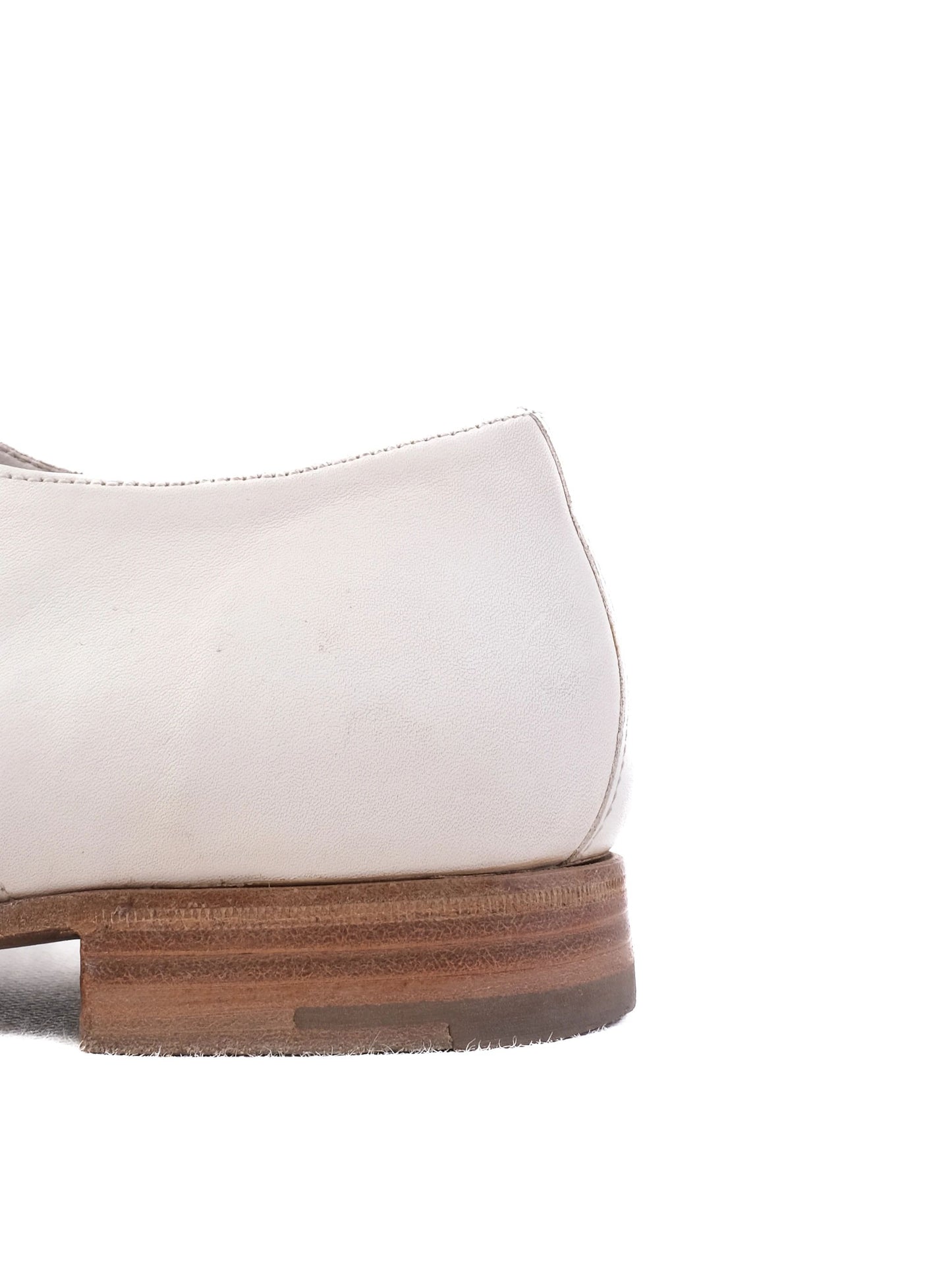 average condition saint laurent white fabric dress shoes size 43