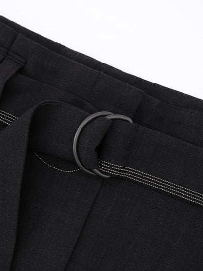 Perfect Brunello Cucinelli Black Wool Pants Size S with Belt