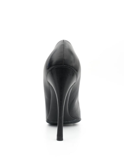Average Prada Black Leather High-Heeled Pumps Size 40