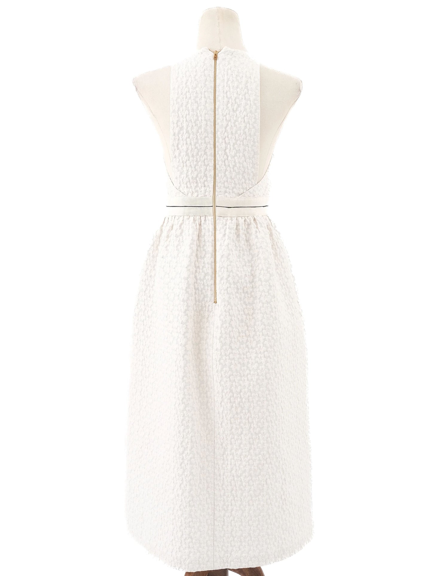 excellent tara jarmon white viscose sleeveless dress size m