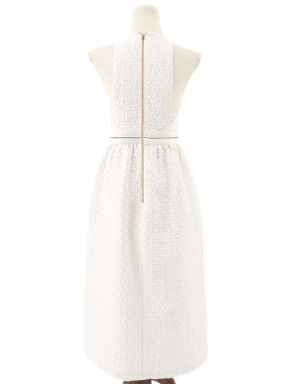 Excellent Tara Jarmon White Viscose Sleeveless Dress Size M