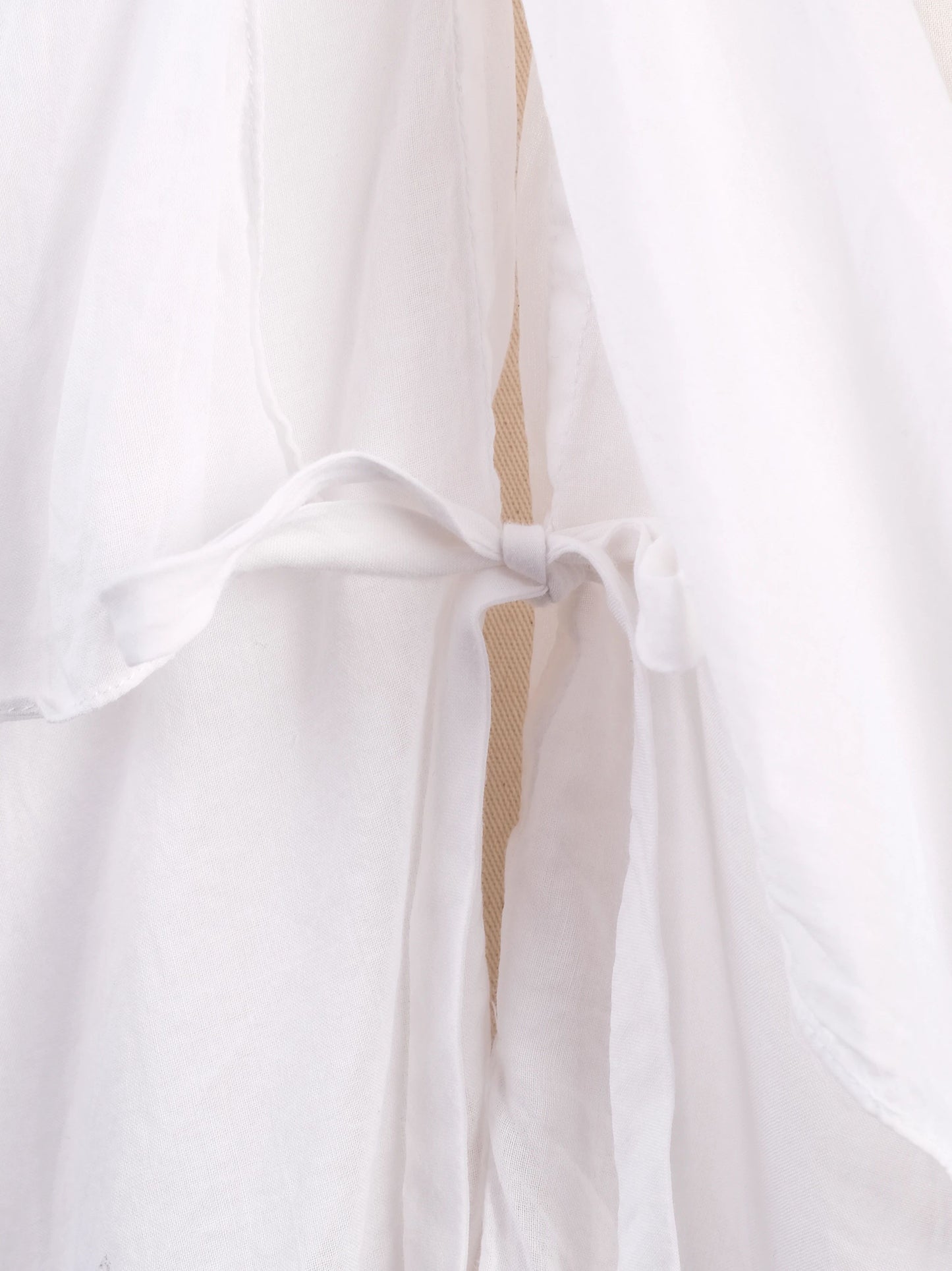 excellent plein sud white cotton blouse with tie front design