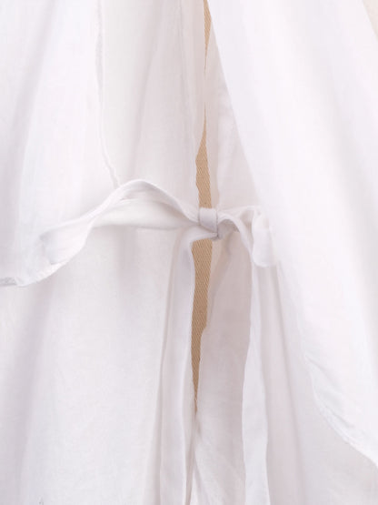 EXCELLENT Plein Sud White Cotton Blouse with Tie Front Design