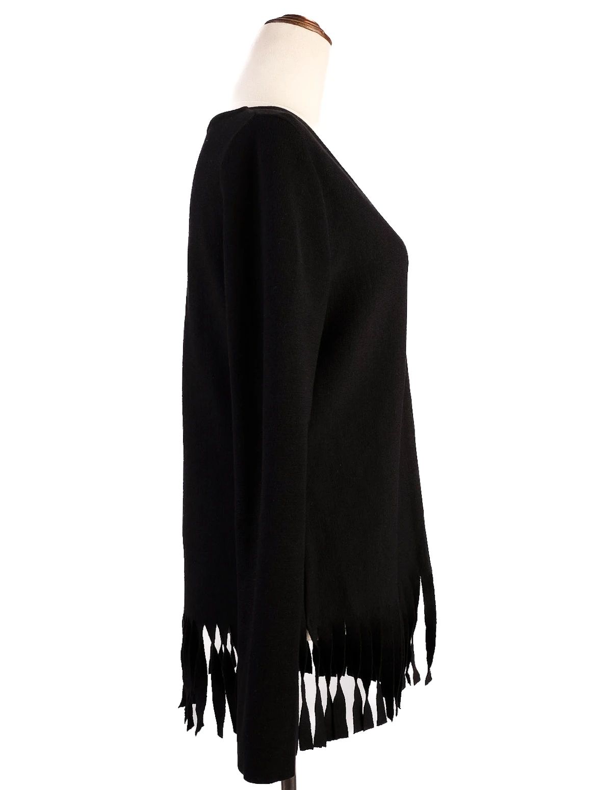 excellent blumarine black women's cardigan fringe detail size s