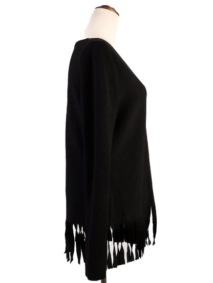 Excellent Blumarine Black Women's Cardigan Fringe Detail Size S