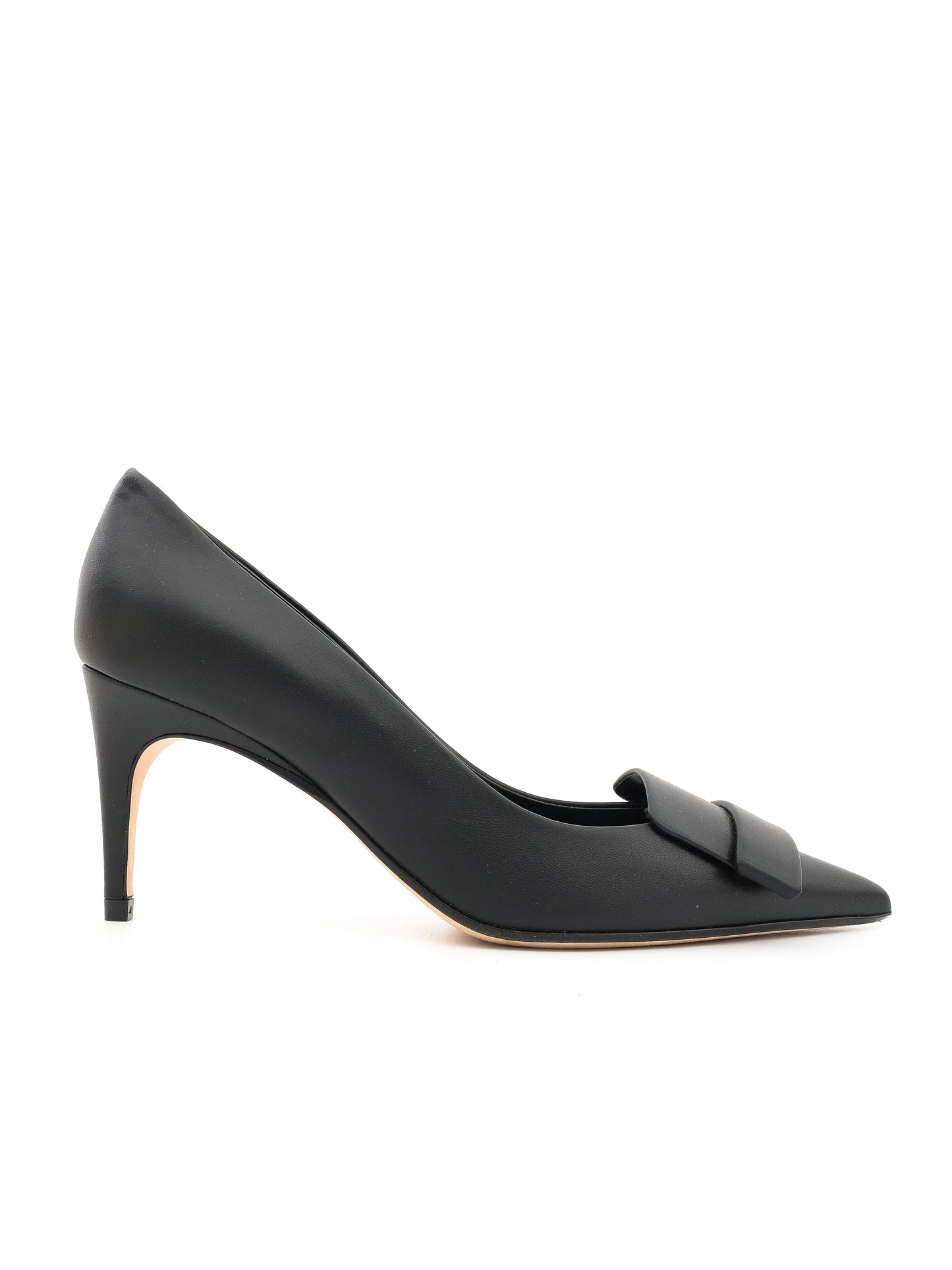 new sergio rossi black leather high heel shoes size 36.5