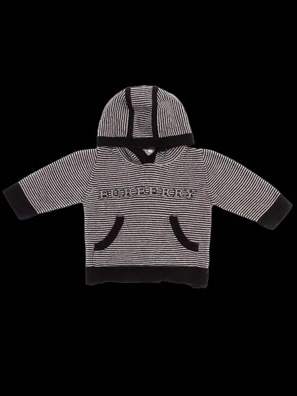excellent burberry gray hooded sweater for infants size 6m