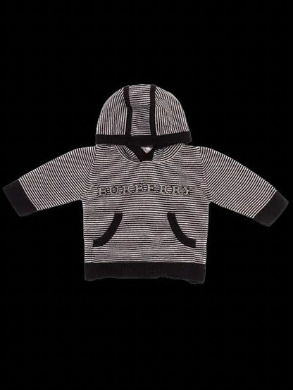 Excellent Burberry Gray Hooded Sweater for Infants Size 6M