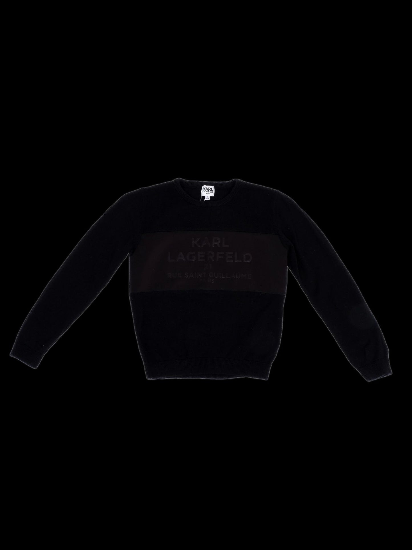 excellent karl lagerfeld kids black sweater size 8