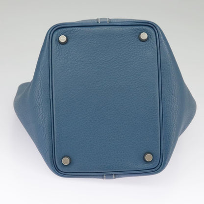 Hermes Picotan Pm Hand Bag Taurillon Clemence Blue Auth
