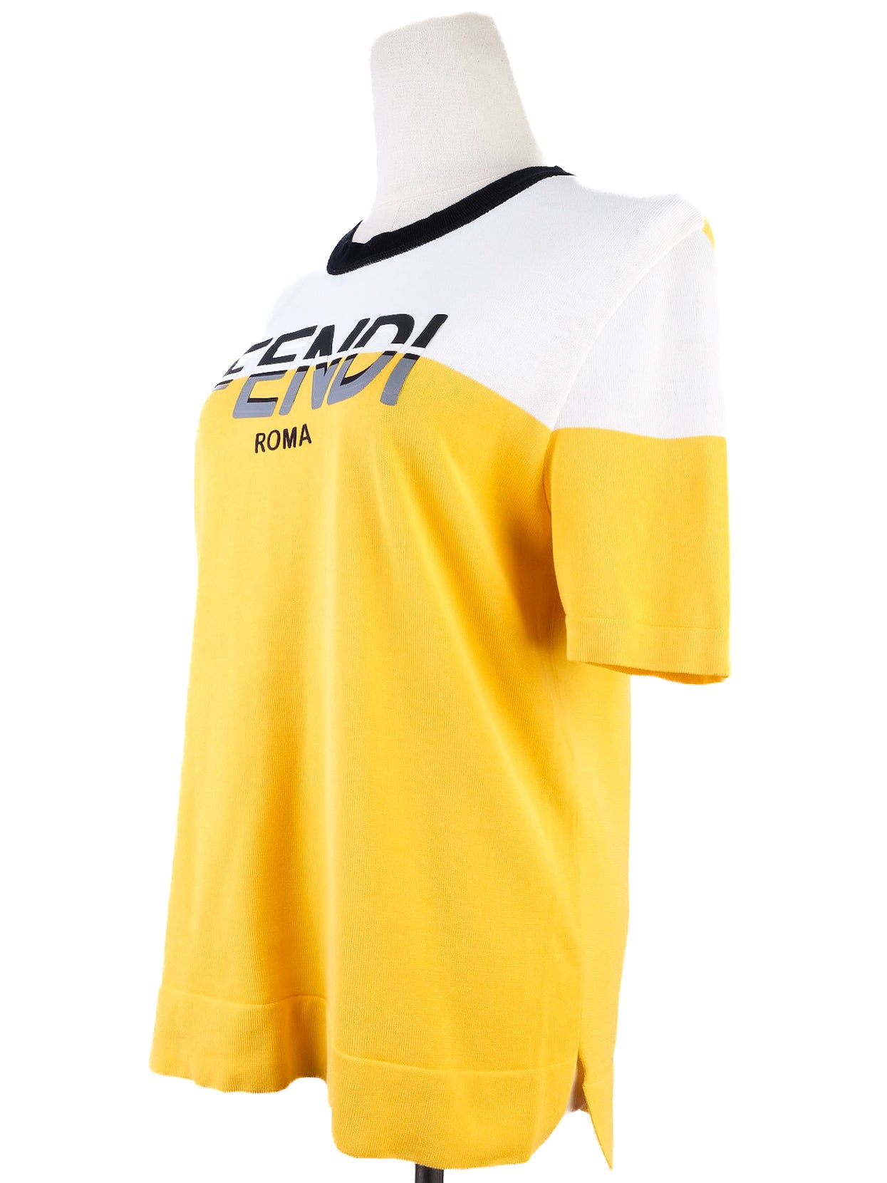 excellent fendi cotton women's yellow & white clothing set