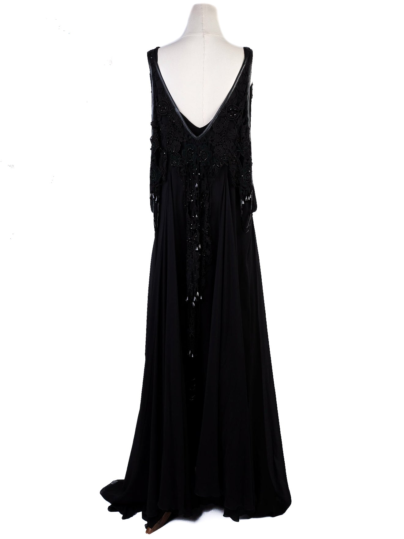 augustin teboul black sleeveless gown xs elegant embellishments