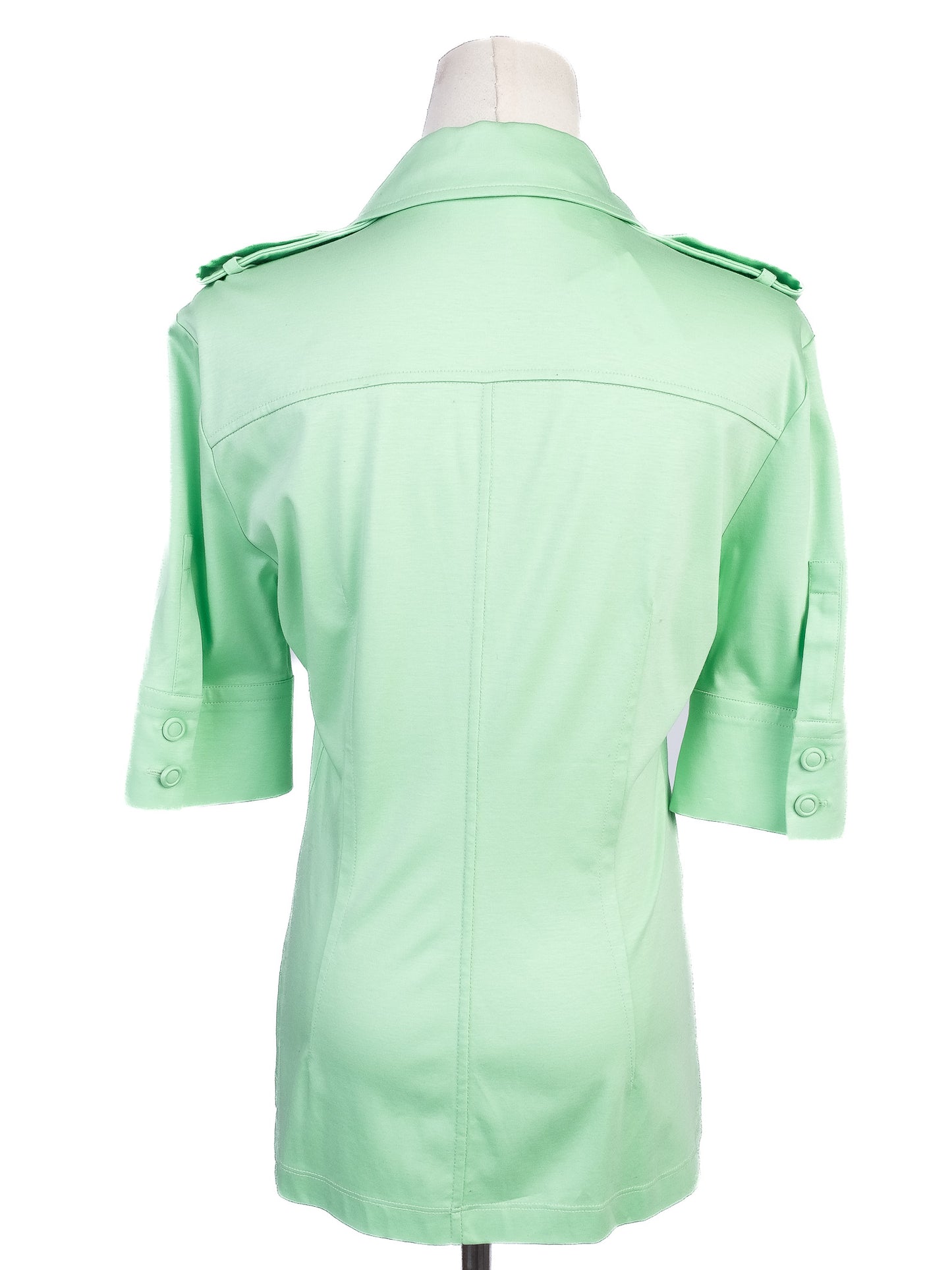 excellent sportmax green button-up shirt size m women's modal