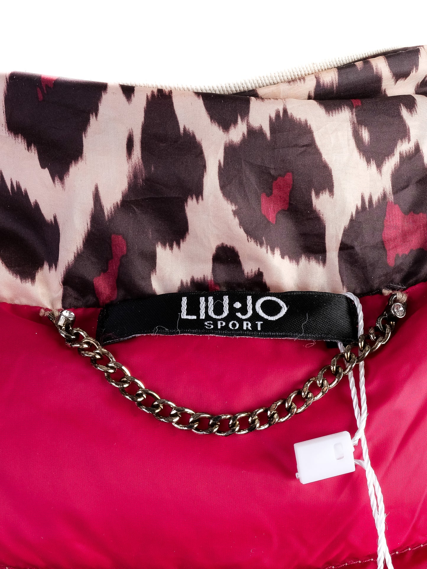 excellent liu jo short-sleeve padded jacket leopard print size xs