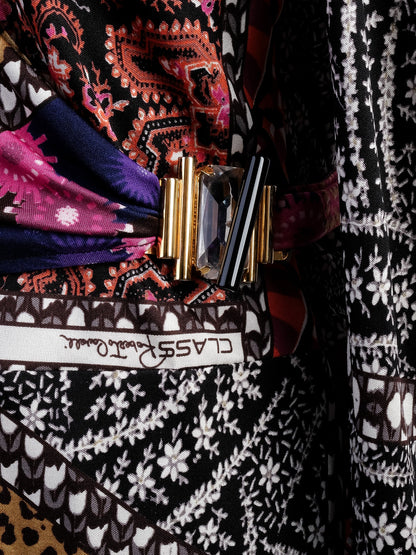 Excellent Class Roberto Cavalli Silk Floral Leopard Print Dress
