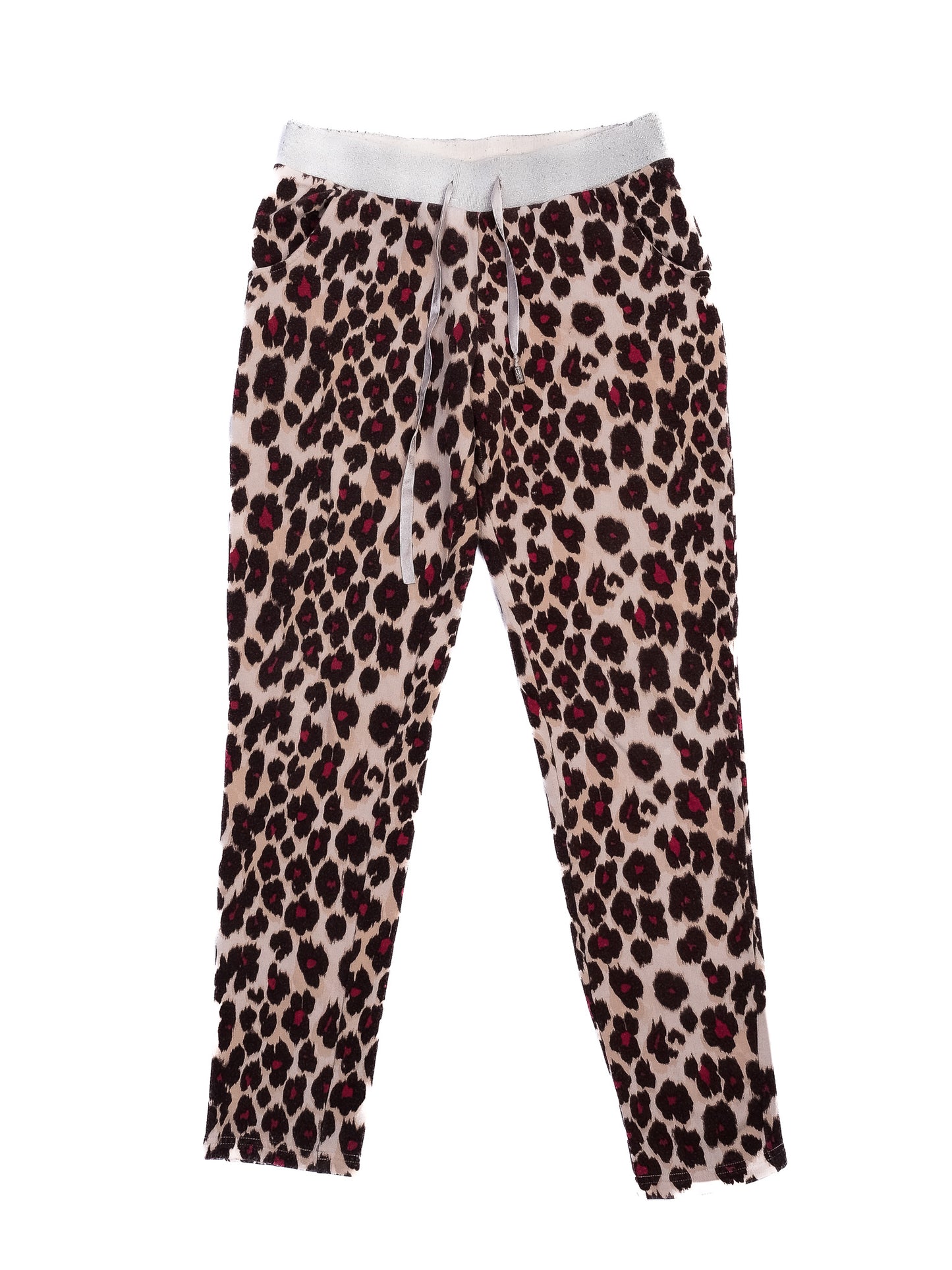 excellent liu jo gray sweatshirt leopard print pants set xs