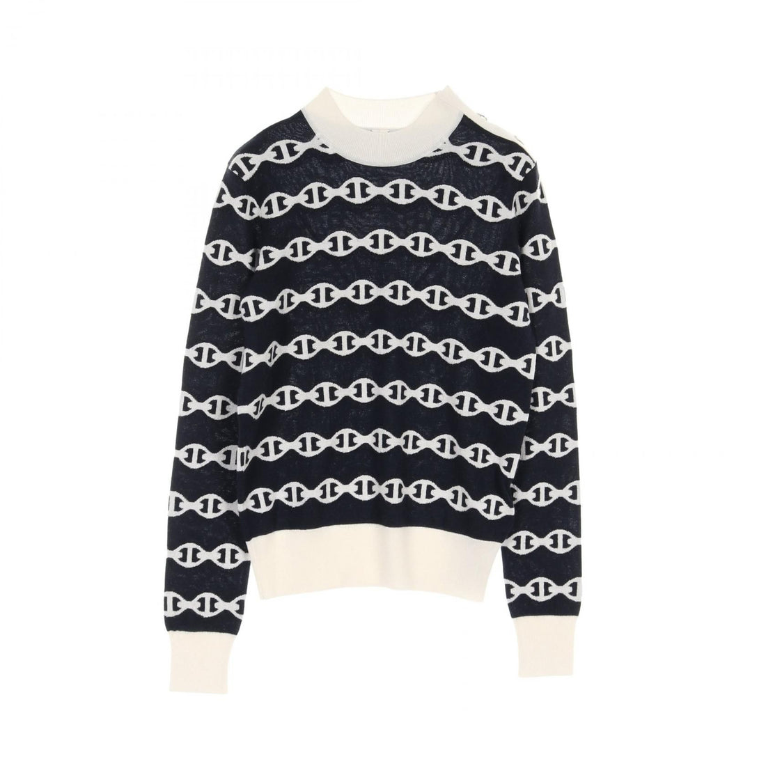 Hermes Chne Dunkel Knit White Black White Silk Cashmere Silk H 5e 2697df
