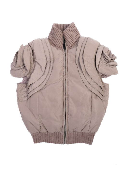 EXCELLENT Valentino Gray Nylon Short-Sleeved Jacket Size S