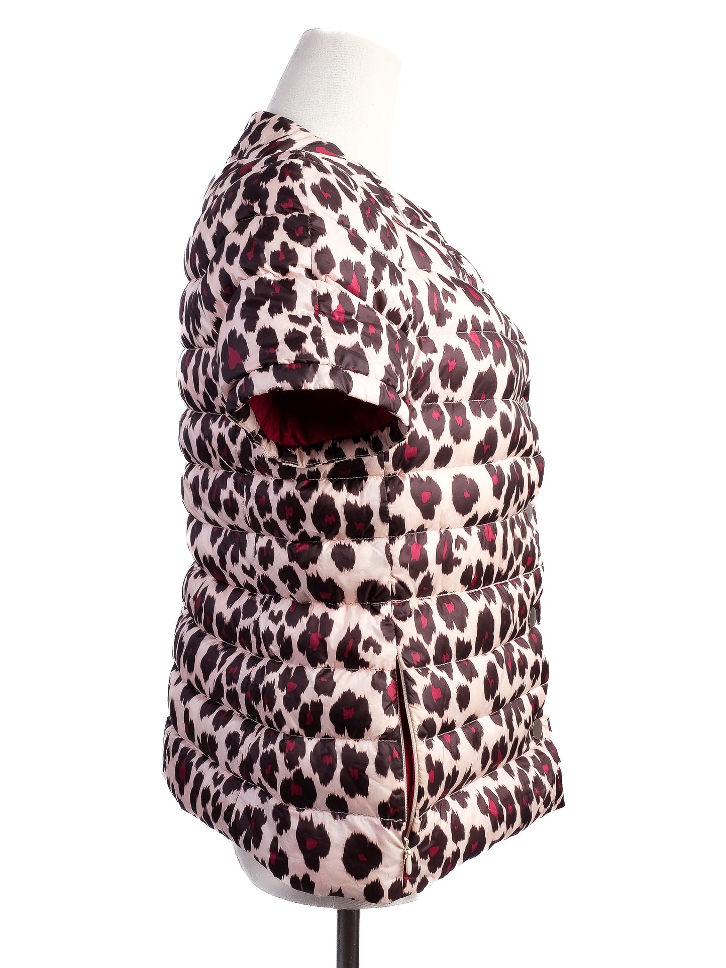 excellent liu jo short-sleeve padded jacket leopard print size xs