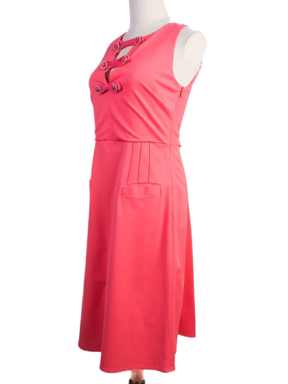 Excellent VDP Pink Sleeveless Dress Size L with Pockets & Details