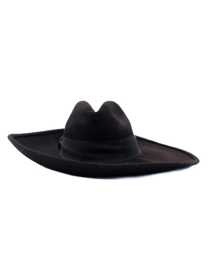 Excellent Weekend MaxMara Black Wool Fedora Hat Size M