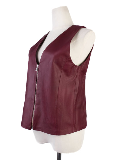 Excellent DROMe Red Leather Two-Piece Set Women Size M