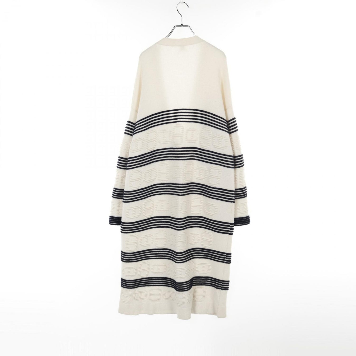 Hermes Chaine Dancre Series Button Cardigan Beige Black Cashmere Cotton 3e 2102d 2