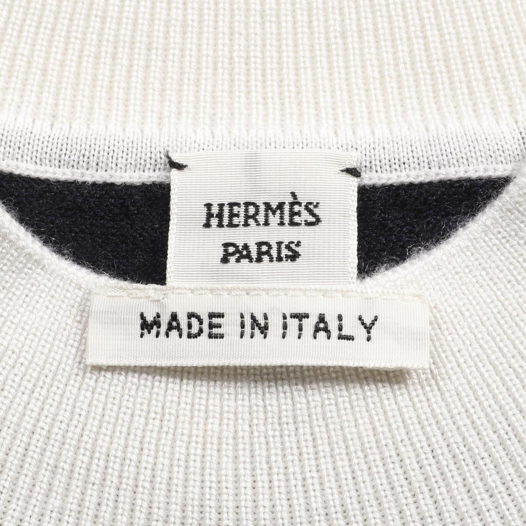 Hermes Chne Dunkel Knit White Black White Silk Cashmere Silk H 5e 2697df