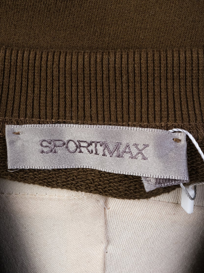 Excellent Sportmax Green Polyester Sweater with Zippers Size XS