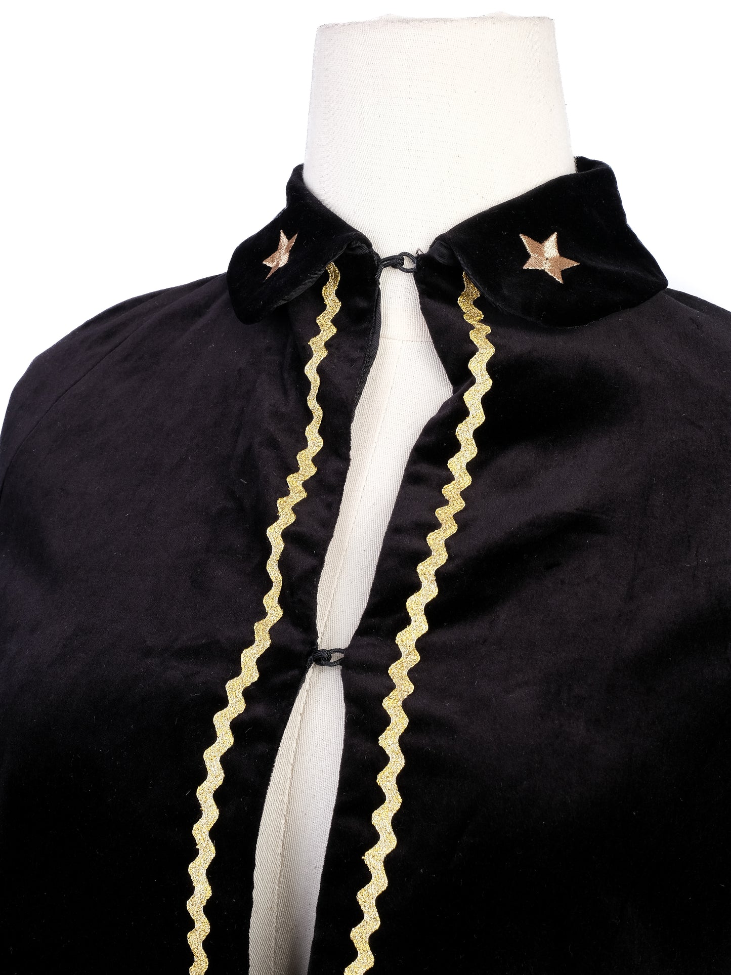 gucci kids black velvet cape with gold detailing size 6