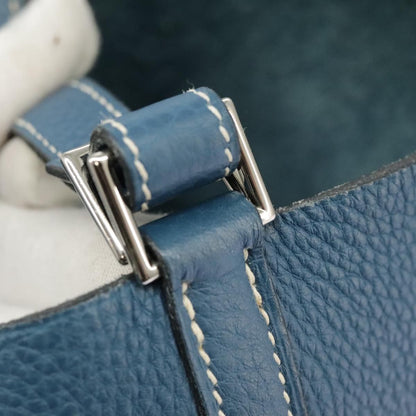 Hermes Picotan Pm Hand Bag Taurillon Clemence Blue Auth