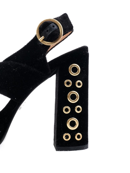Excellent Pinko Black Leather High-Heeled Sandals Size 37