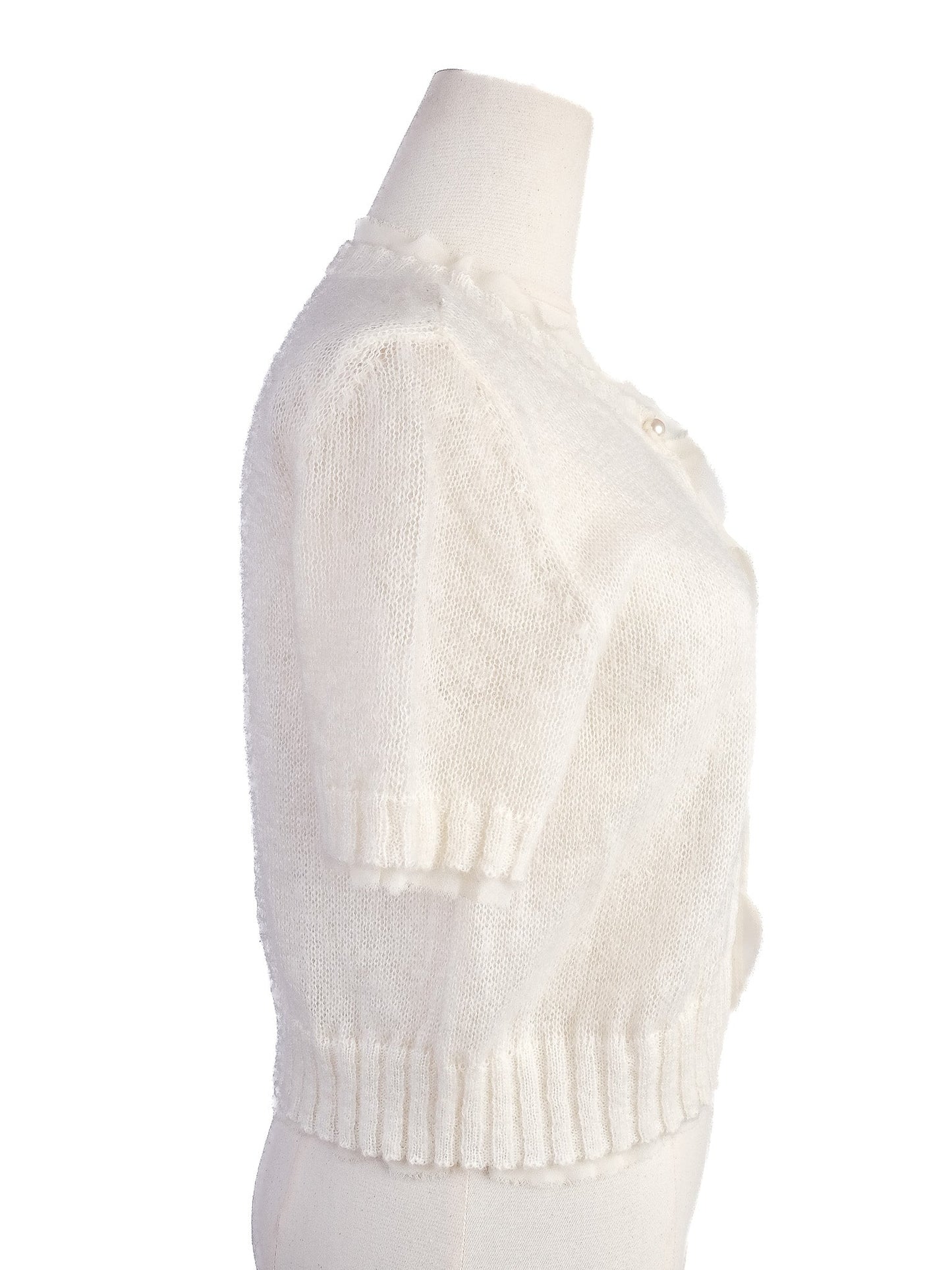 excellent philosophy di lorenzo serafini white wool cardigan set size s