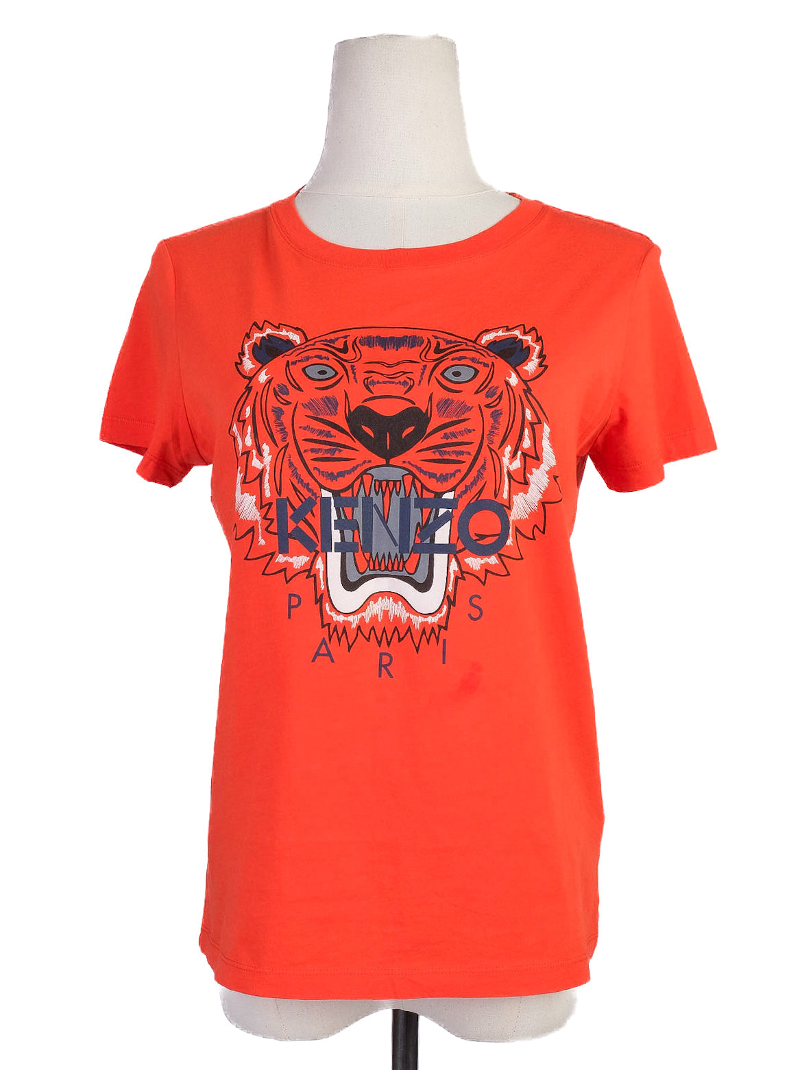 excellent kenzo orange tiger t-shirt women size s cotton paris