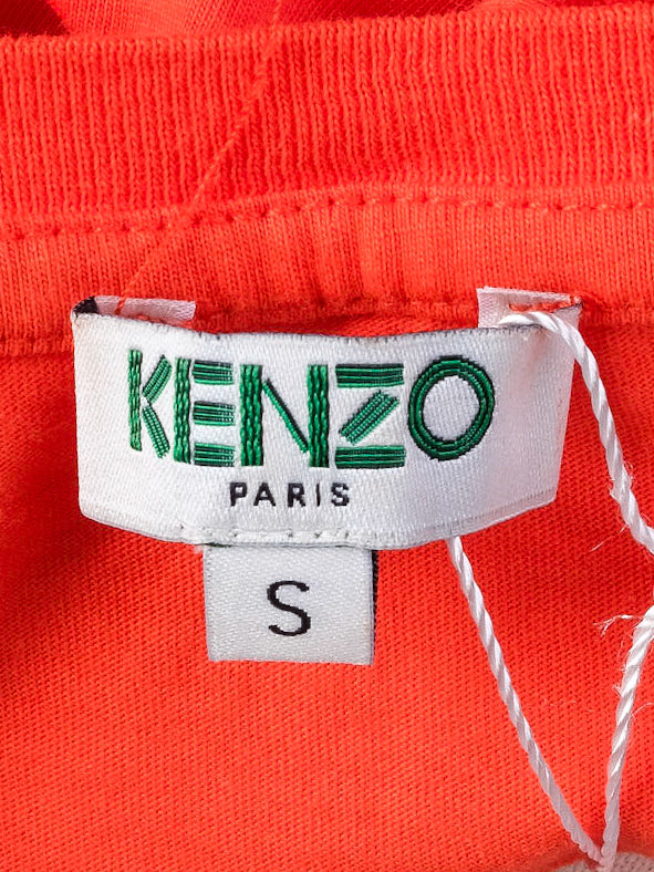 excellent kenzo orange tiger t-shirt women size s cotton paris