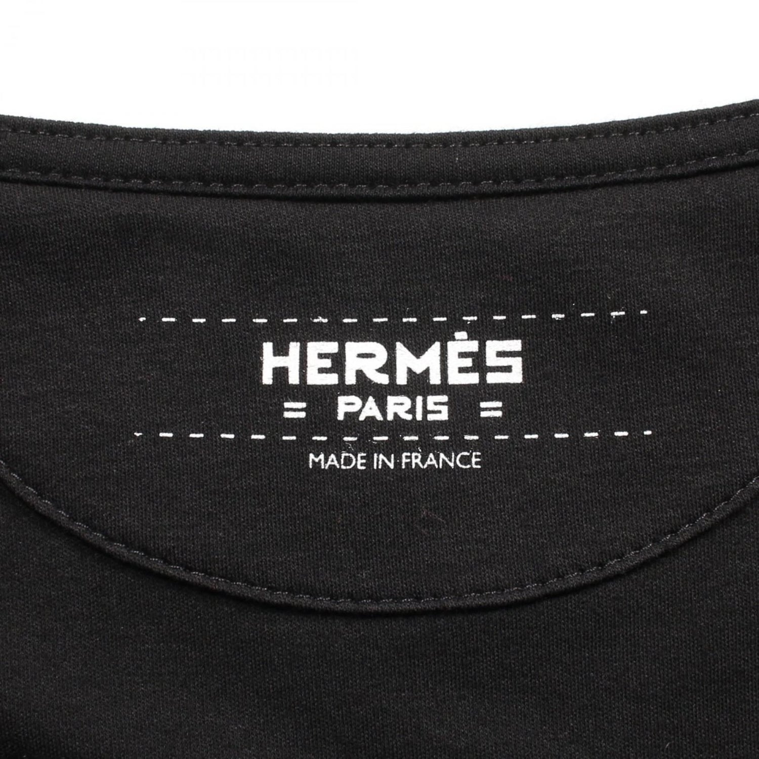 Hermes T-shirt With Embroidered Pocket Dress Black Cotton