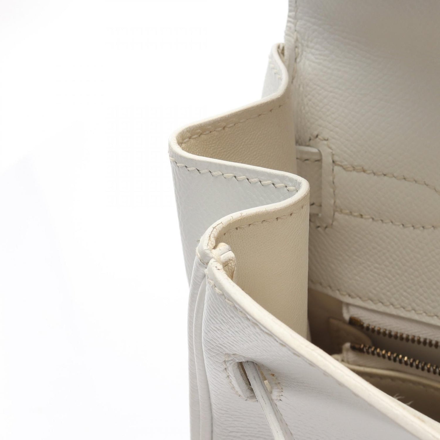 Hermes Kelly 35 Handbag White Leather Epsom