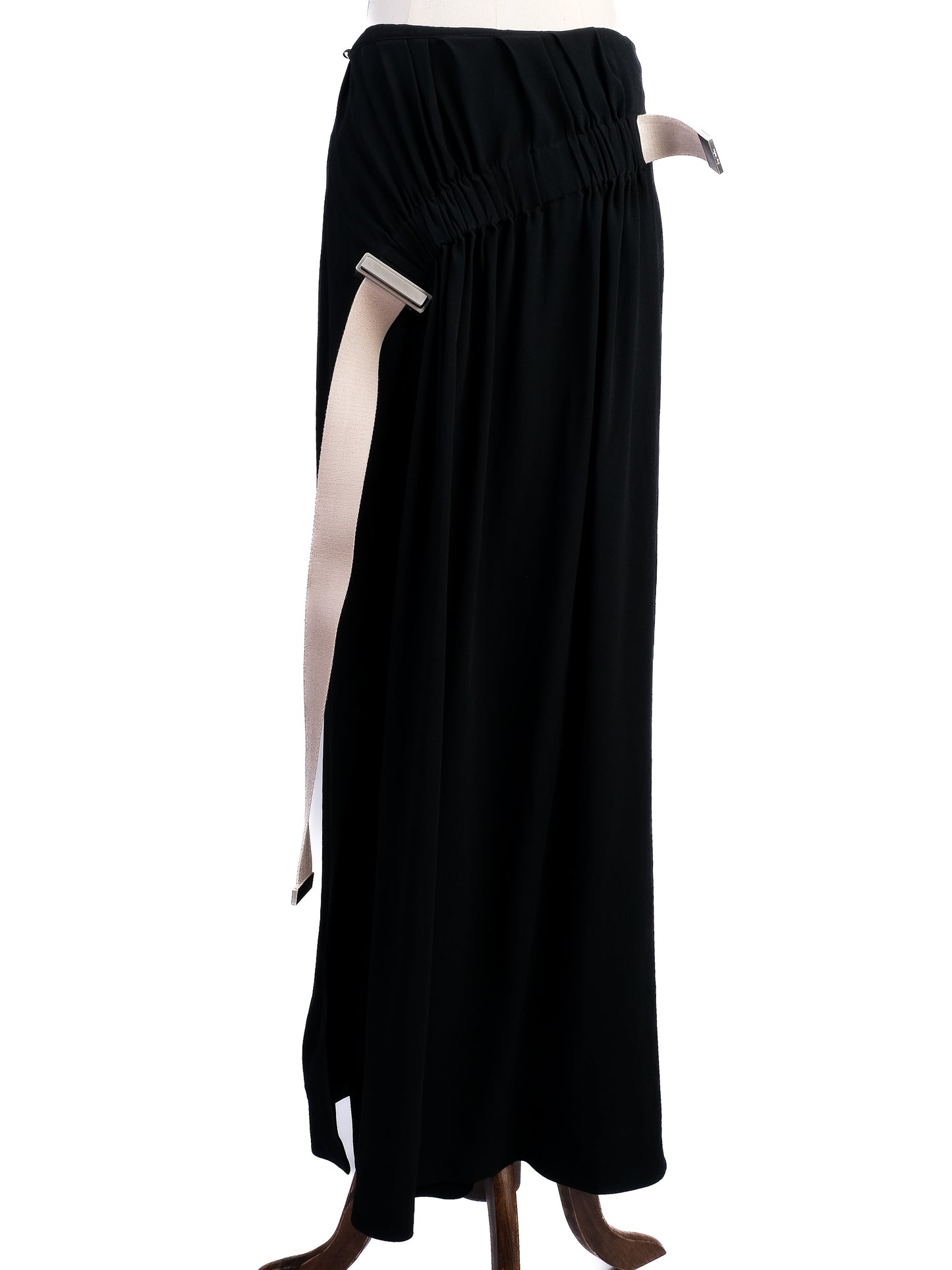 excellent acne studios black viscose skirt size m with side straps