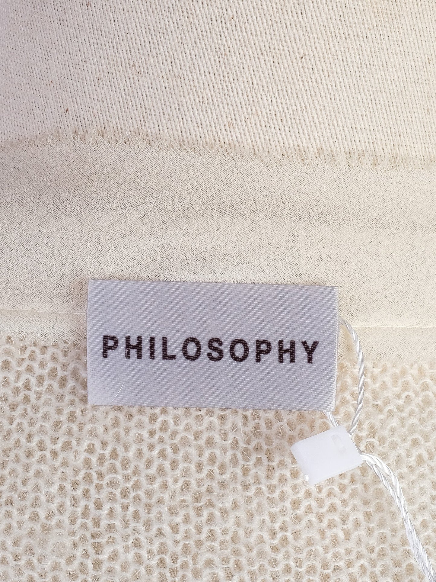 excellent philosophy di lorenzo serafini white wool cardigan set size s