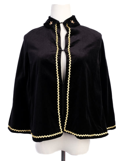 Gucci Kids Black Velvet Cape with Gold Detailing Size 6