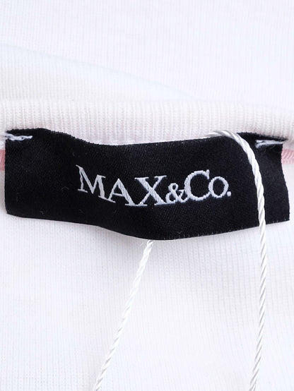 EXCELLENT MaxCo White Cotton T-Shirt Size XS with Decorative Print