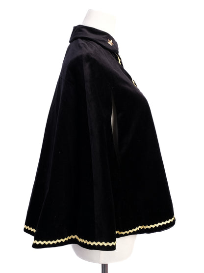 Gucci Kids Black Velvet Cape with Gold Detailing Size 6