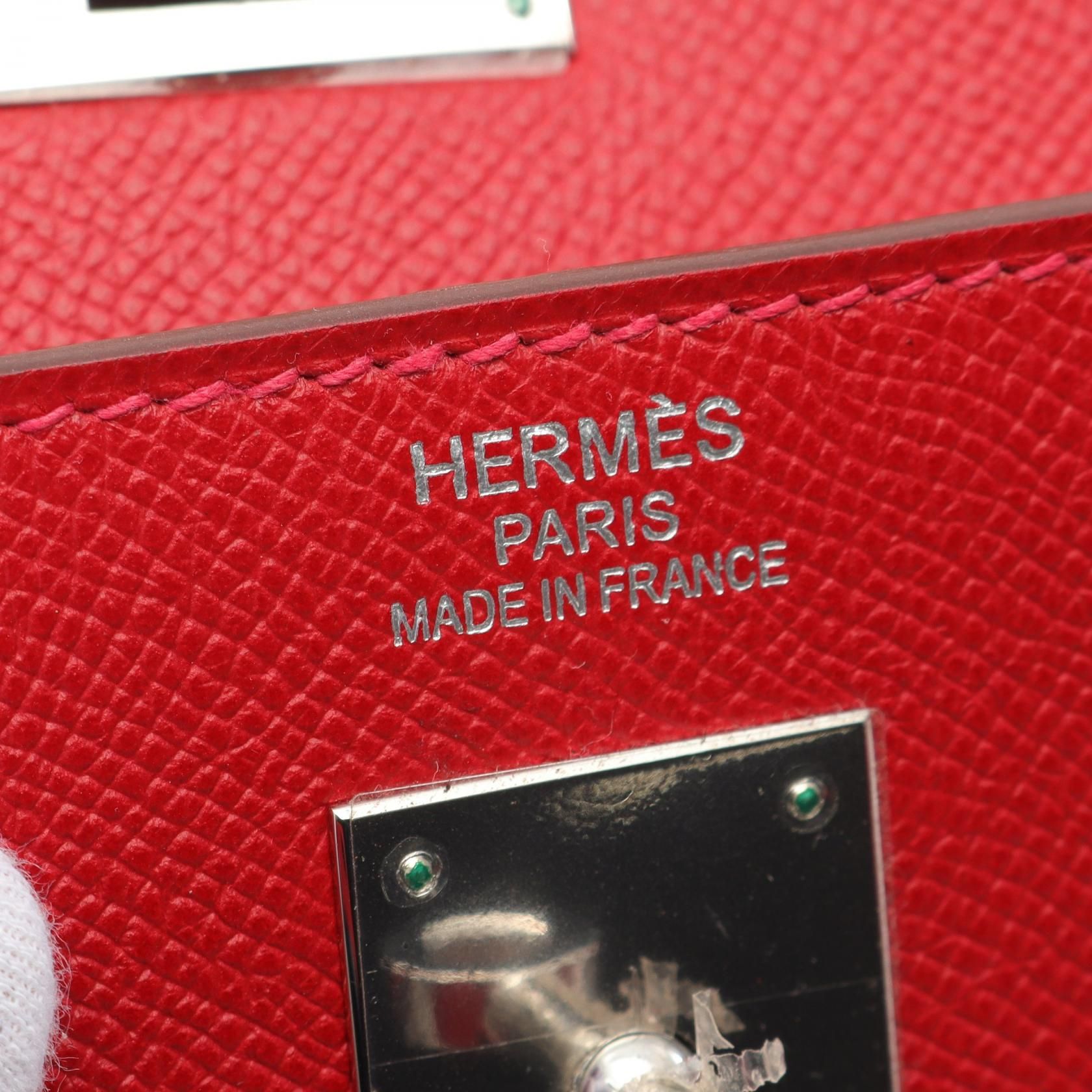 Hermes Kelly 35 Handbag Rouge Casaque Red Leather Epsom