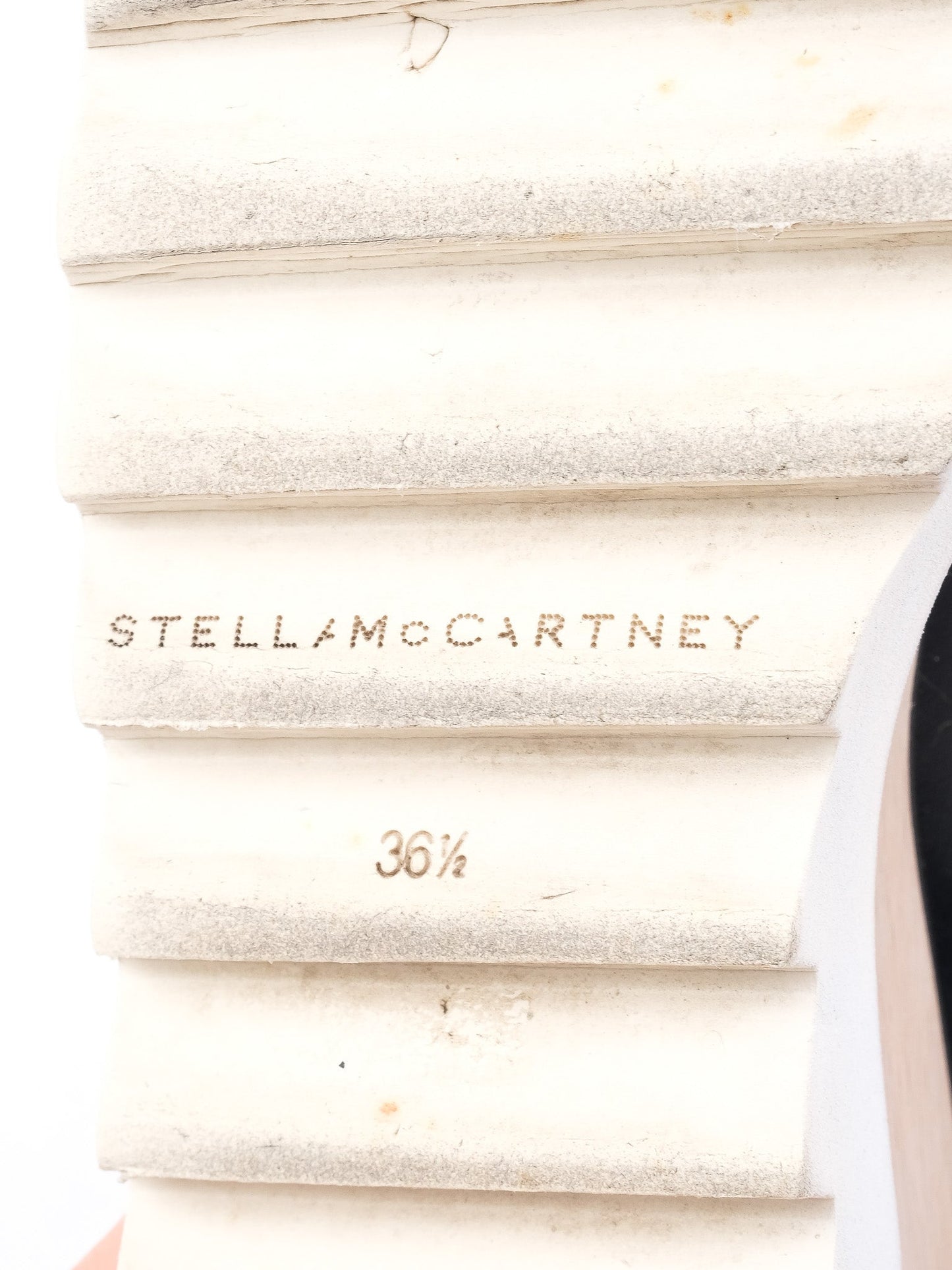 excellent stella mccartney black leather platform shoes size 36.5
